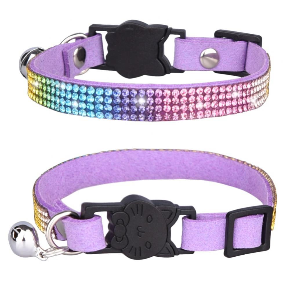 6pcs/lot Soft Velvet Safety Breakaway Cat Collar with Quick Release Buckle Bell 