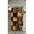 thumbnail image 3 of Ambesonne Savannah Quilted Bedspread Set 2 Pcs, Earthy Wildlife Patchwork, Twin Size, Black and Brown, 3 of 3