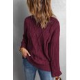 thumbnail image 3 of ABPHQTO Suéter tipo jersey grueso extragrande color vino para mujer, 3 of 5