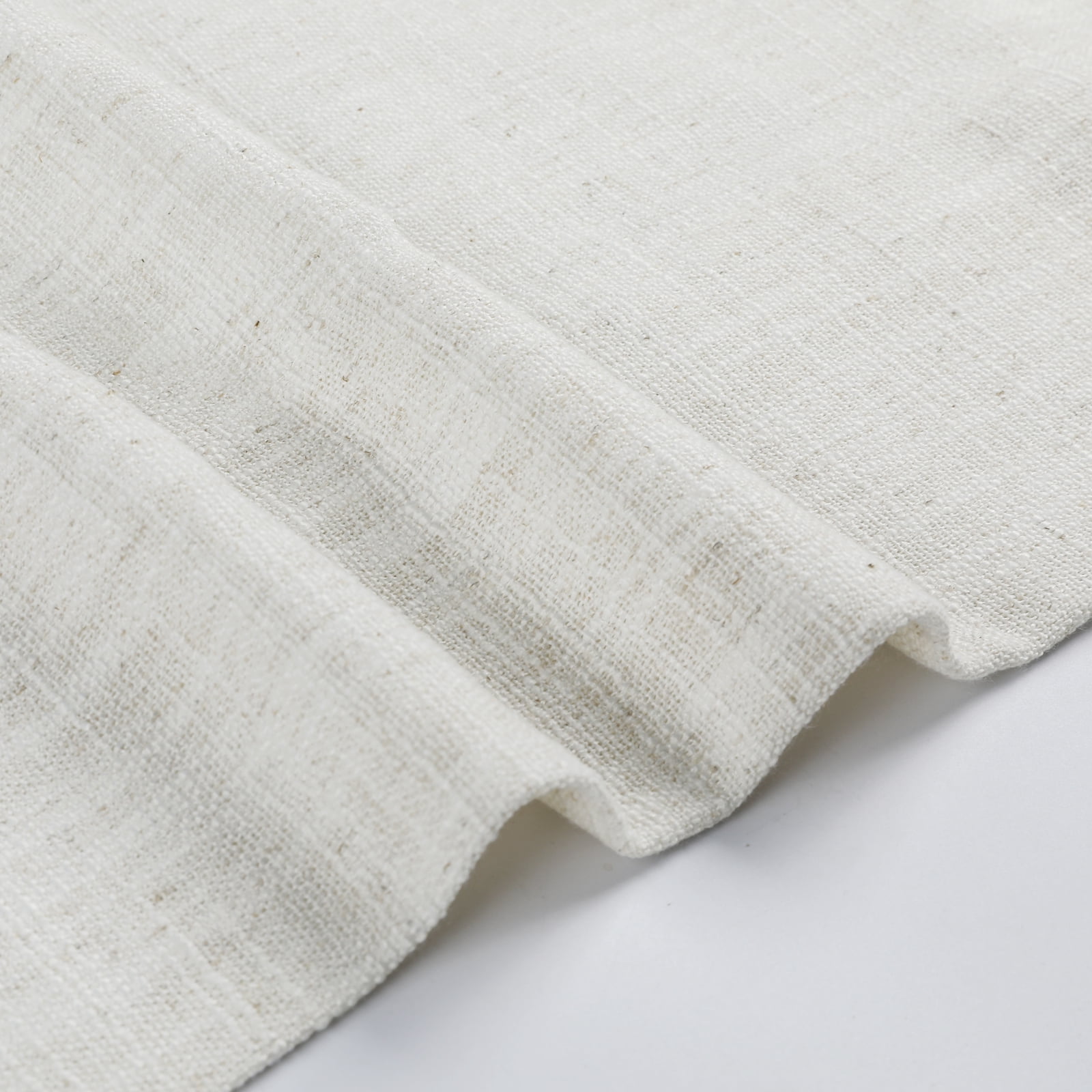 TWOPAGES Linen Blend 52 W X 84 L Inch Room Darkening Drape Grommet Privacy Protection Curtain for Bedroom, 1 Panel, Beige White