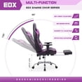 thumbnail image 2 of edx Ergonomic Video Gaming Chair High Back Office Chair with Lumbar Support and Adjustable Armrests Footrest Swivel Racing Chair, Black Purple, 2 of 9