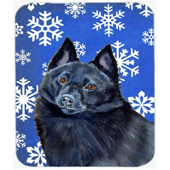 Schipperke Winter Snowflakes Holiday Mouse Pad, Hot Pad Or Trivet
