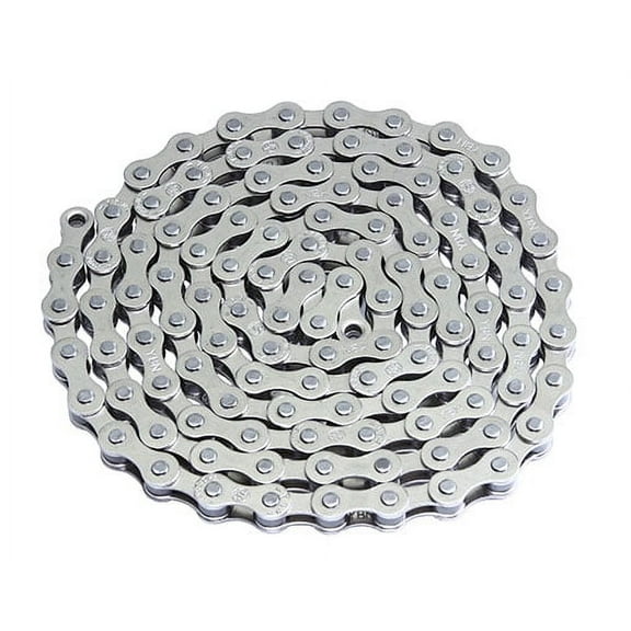 Alta YBN Bicycle (S410) Chain (Single Speed, 1/2 x 1/8-Inch, 112L), (Steel Bicycle Chrome )