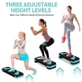 thumbnail image 3 of Zeny 30" Aerobic Stepper Adjust 4"-6"-8" Indoor Cardio Step Fitness Exercise With Risers Blue-Green, 3 of 8