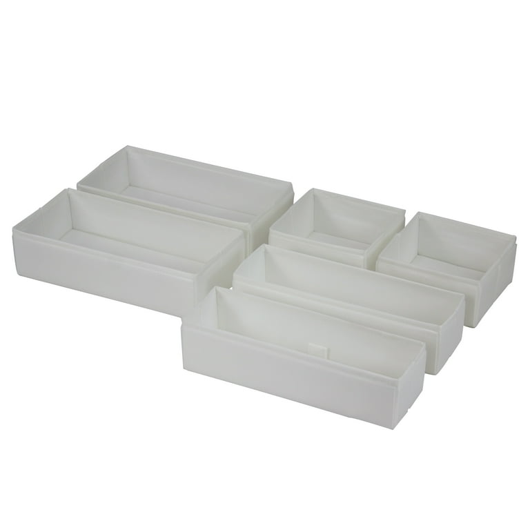 Mainstays White Drawer Organizer Set, 6 Pieces photo 6