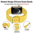 thumbnail image 3 of LEIXIUER Ocean Silicone Sport Band Compatible with Apple Watch Bands 49mm 45mm 44mm 42mm 41mm 40mm 38mm Smartwatch Strap Replacement iWatch Series Ultra SE 9 8 7 6 5 4 3 Women Men, 3 of 12