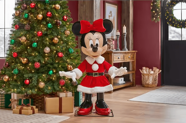 Disney 4 ft. Animated Holiday Santa Minnie Mouse Indoor Christmas Decoration