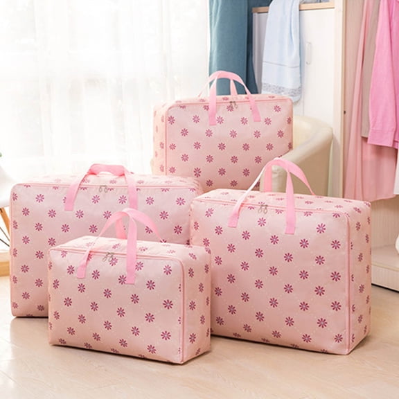 Clothes Storage Bins with Lids, Travel Storage Bag Moving Bag Large Capacity Non-woven Quilt Bag Portable Duffel Bag Storage Containers Storage Bags for Clothes