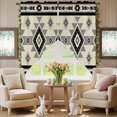thumbnail image 5 of Swag Curtains Valances for Windows, Boho Southwest Short Kitchen Window Curtains Over Sink, Aztec Tribal Retro Geometric Patterns Cafe Curtains Panel Set Of 2,Rod Pocket, 45 Inches Length Gray, 5 of 9