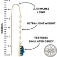 thumbnail image 4 of Humble Chic Blue Druzy Earrings for Women Dangling - Peacock Threader Drops, 4 of 8
