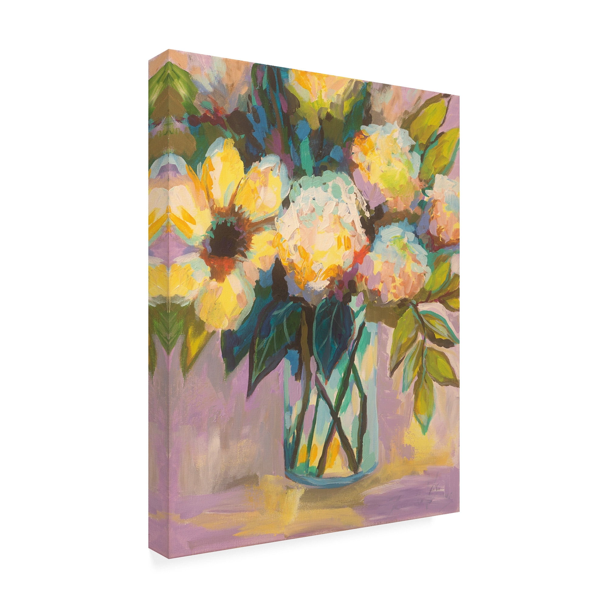 Trademark Fine Art 'Lavender Yellow And Blue' Canvas Art by Jeanette Vertentes