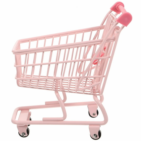 XIBUFE Pink Shopping Basket Wheels Trolley Carts for Groceries Student