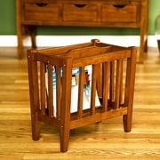 Solid Wood Magazine Holder, Walnut Finish