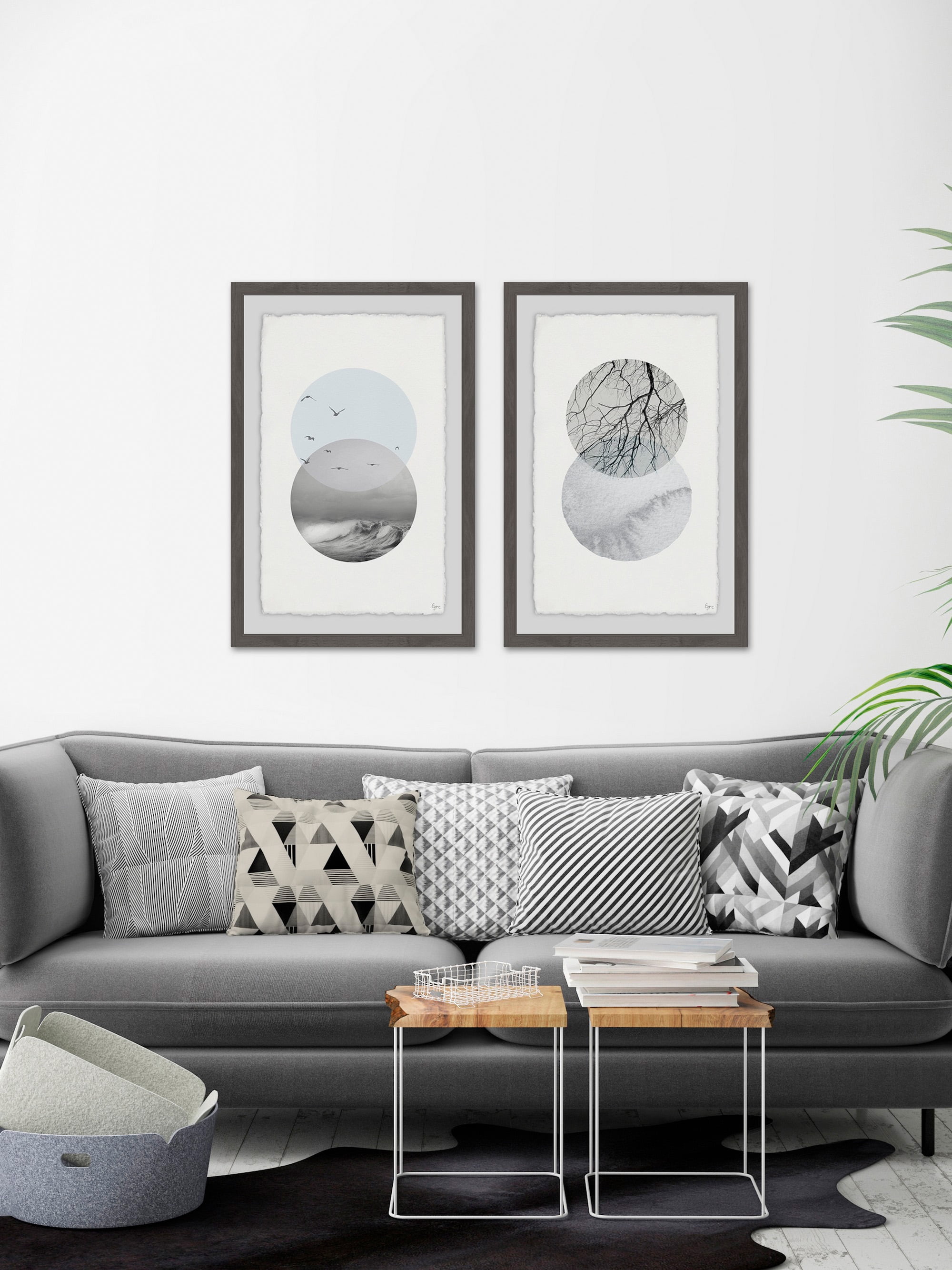 Waves and Branches Diptych