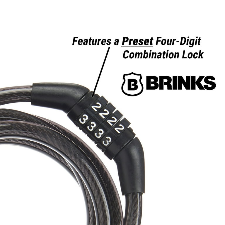 Brinks Covered 5/16 x 5 feet Flexible Steel Combination Cable Lock