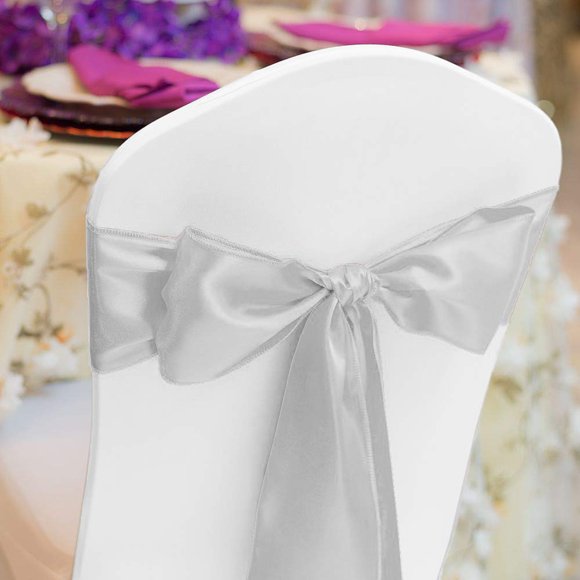 LinenTablecloth Satin Sash (10-Piece) Silver