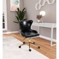 thumbnail image 2 of Meridian Furniture Chaise de Bureau Pivotante Réglable en Cuir Végétalien Noir, 2 of 8