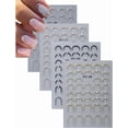 thumbnail image 1 of 4 pegatinas autoadhesivas de plástico para decoración de uñas, de 8 x 5,8 x 0,1 cm, con diseño elegante de anillo, collar y rayas, para fiestas, bodas, artículos de belleza, decoraciones DIY., 1 of 3