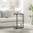 thumbnail image 5 of C-Shaped End Table Set of 2, Slide Under Sofa Side Table with Metal Frame, Brown Couch Tables for Living Room & Bedroom, 5 of 6