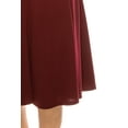 thumbnail image 5 of Moa Collection Women's Plus Size Classic Solid Flared Lightweight Elastic Waist Long Midi A-Line Skirt, Female, 5 of 6