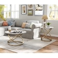 thumbnail image 3 of ASYA Natural Stone Coffee Table, 31.5'' White Marble Center Table for Living Room, Gold Metal Legs, 3 of 7