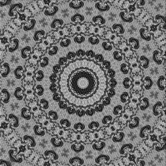 Ahgly Company Indoor Square Patterned Dark Gray Area Rugs, 4' Square