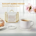 thumbnail image 2 of Geichan Coasters for Drinks with Holder, Absorbent Marble Coasters Set of 8, Ceramic White and Gold Coasters for Coffee Table,Housewarming Gift,Tabletop Protection, Home Decor, 2 of 7