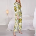 thumbnail image 3 of Haiem Daisies And Wildflowers Pattern Women’s Long-sleeve Sleepwear,Sleepwear Set,2-piece Loungewear Set,Soft PJs Comfy Nightwear with Pockets-Small, 3 of 7