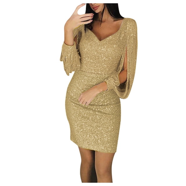 Ketyyh-chn99 Robes Formelles pour Femmes Robe d'Été Col en V Unie Robe de Soirée Formelle Évasée Élégante Robe Florale Invitée de Mariage Jaune,m