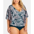 thumbnail image 2 of Raisins Curve Womens Plus Size Palmeira Stingray Printed Tankini Top;18W, 2 of 4
