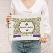 Darling Souvenir Personalized Engraved Laser Cut Wedding Guest Book Wooden Cover Sign-in Book Registry Guestbook Scrapbook-YH