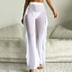 thumbnail image 1 of WILLBEST Pantalones Casuales para Mujer, Pantalones Acampanados Transparentes, Pierna Ancha, Malla, Playa, Cintura Alta Elástica, Pantalones Largos, Traje de Baño con Volantes, Traje de Fiesta Mediana, 1 of 6