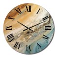 thumbnail image 2 of Designart "Aqua Symphony Beige Blue Harmony" Abstract Oversized Wall Clock, 2 of 6