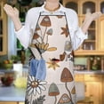 thumbnail image 6 of Brown Mushroom Flower Light Pattern Apron-Garden Aprons for Women with Pockets-Cotton Linen Waterproof Kitchen Cooking Gardening Aprons Adjustable for Kitchen,Cooking,BBQ and Salon 33x27 Inch, 6 of 7