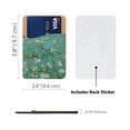 thumbnail image 2 of WIRESTER 2pcs Set Self-Adhesive PU Leather Card Holder Stick on Pocket Credit Card Case Pouch Wallet for Apple Samsung Motorola LG Smart Phones - Almond Blossom Van Gogh, Claude Monet Water Lilies, 2 of 6