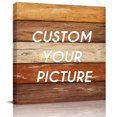 thumbnail image 2 of Farmhouse Burnt Orange Brown Wall Art Painting on Canvas, Vintage Wooden Striped Canvas Art Home Prints Wall Art Framed Modern Artwork for Living Room Bedroom Wall Decor 20x20in, 2 of 9