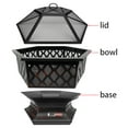 thumbnail image 2 of 25" Outdoor Fire Pit Grill, BBQ Hexagon Firepit Table, Multifunctional Fire Pit, Heater, Patio Backyard Garden Bonfire Pit, Fire Pit Bowl with Spark Screen Cover, Poker, JA2423, 2 of 9