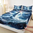 thumbnail image 3 of Manfei Ocean Nautical Theme Queen Sheet Sets,Lighthouse Flat Sheet,Lightning Cloud Queen Fitted Sheet,Microfiber Room Decoration,4 Pieces, 3 of 7