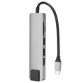 thumbnail image 2 of HUB externo extendido 6 en 1 USB 3.0 HDMI RJ45 Adaptador multipuerto de pantalla TypeC Gris, 2 of 8