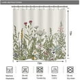 thumbnail image 6 of Wildflower Botanical Shower Curtain for Bathroom Decor 72Wx72H Inch Floral Flower Plant Herbs Sage Green Leaves Decorative Bath Set Bathroom Accessories Fabric Waterproof 12 Pack Hooks, 6 of 6