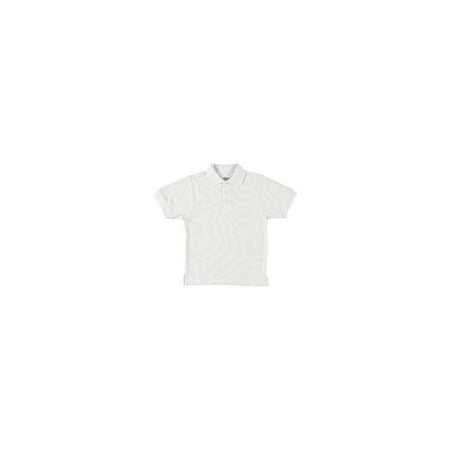 White Short Sleeve Pique Kids Unisex Polo Universal School (Best Colors For School Uniform)