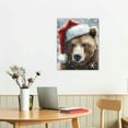 thumbnail image 2 of COMIO  Bear Christmas Decor Snowy Decoration Canvas Print Bear Canvas Wall Art Grizzly Bear for Bedroom, 2 of 4