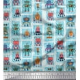 thumbnail image 1 of Soimoi Poly Georgette Fabric Woodgrain Texture & Cartoon Machine Hardware Printed Craft Fabric by The Yard 42 Inch Wide, 1 of 3
