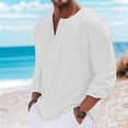 thumbnail image 2 of LIaqionyy Shirts for Mens V Neck Casual Long Sleeve Tops Breathable Fashion Summer Vacation Shirt Clothes, 2 of 6