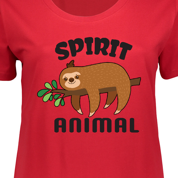 Inktastic My Spirit Animal is a Sloth with Sloth Illustration Women's Plus Size T-Shirt - image 3 of 4