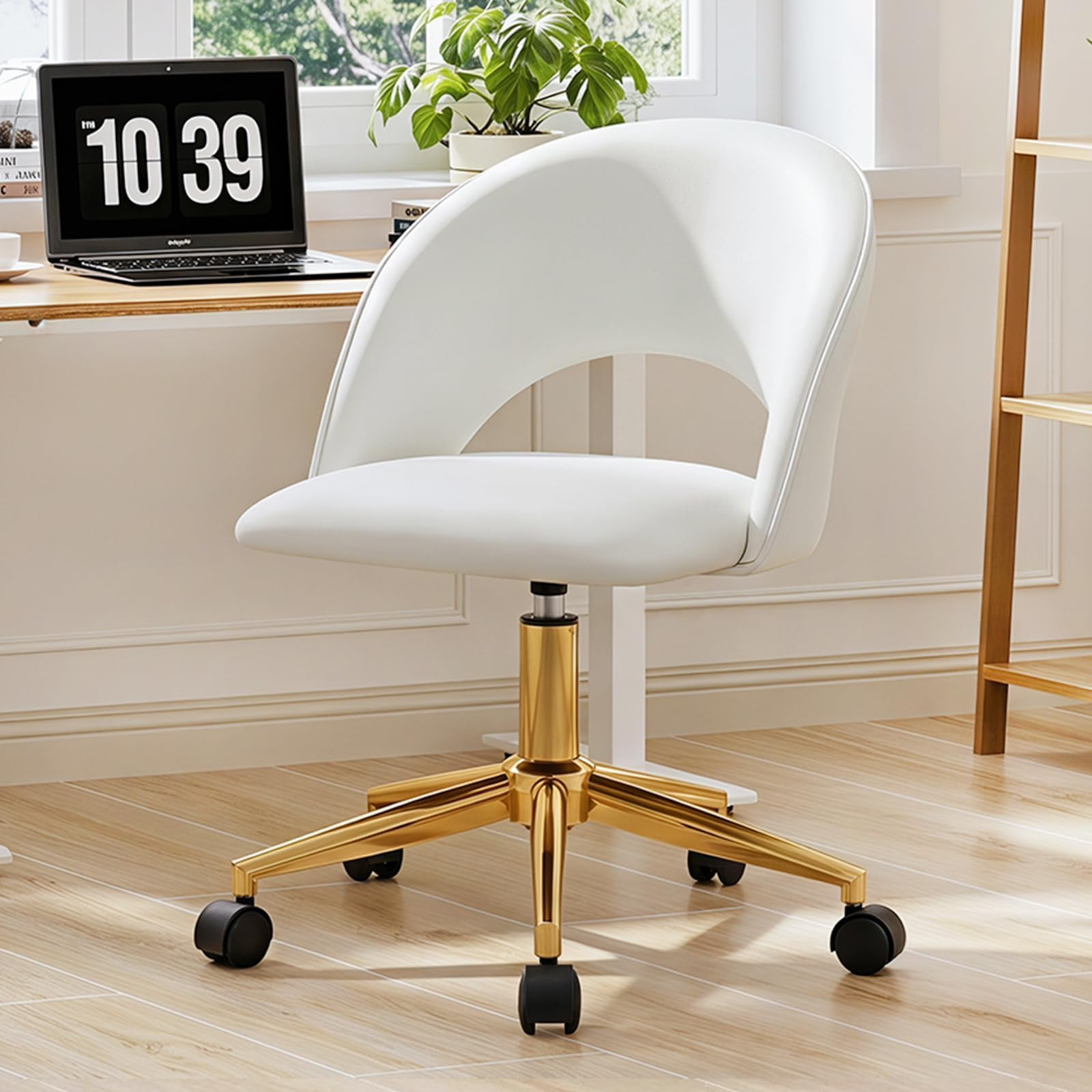 armless adjustable vanity chair white product