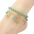 thumbnail image 3 of Segolike Boho Anklet Chain, Handmade Dainty Beach Ankle Bracelet Adjustable Layered Turquoises Beads Dangle Foot Women, 3 of 7