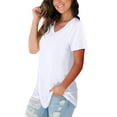 thumbnail image 4 of Women's T Shirts V Neck Casual Short Sleeve Summer Basic Tops Tees, 4 of 4