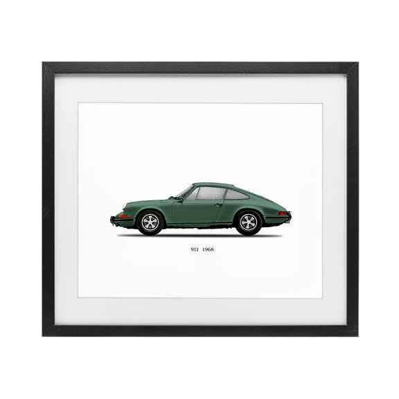Stupell Industries Green Vintage Car Model Black Framed Print Under Glass, design by Mark Rogan