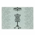 thumbnail image 1 of Vintage Cutting Board, Greyscale Curlicue Damask Nostalgic Bust and Chandelier Illustration, Decorative Tempered Glass Cutting and Serving Board, Small Size, Charcoal Grey and White, by Ambesonne, 1 of 1